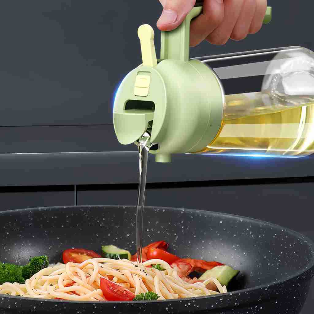 Glasölsprühflasche 470ml – 2-in-1 Sprühen & Gießen für Küche & Airfryer