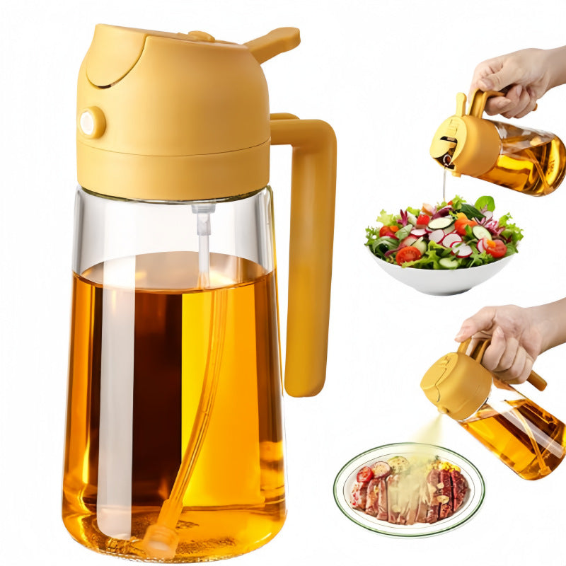 Glasölsprühflasche 470ml – 2-in-1 Sprühen & Gießen für Küche & Airfryer