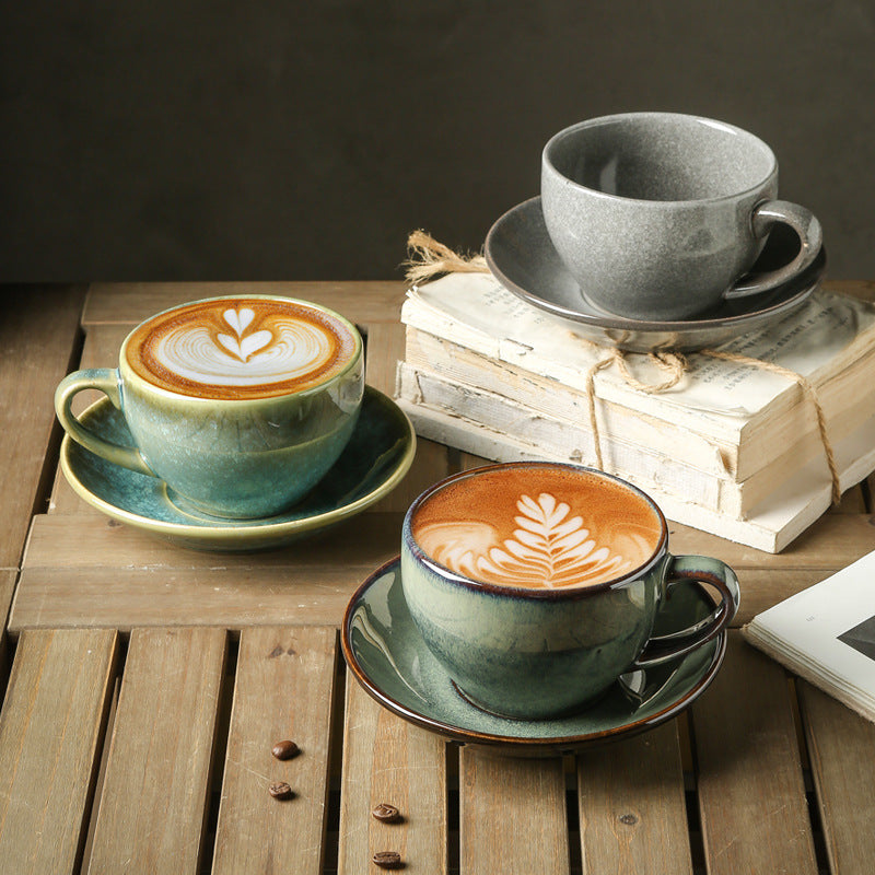 gebranntes Tassenset – Retro-Becher für Büro, Wasser, japanisches Frühstück oder Tee aus hochwertiger Keramik