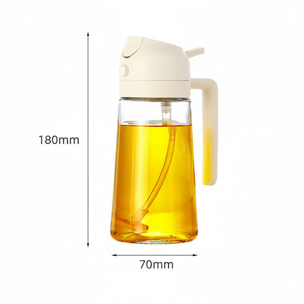 Glasölsprühflasche 470ml – 2-in-1 Sprühen & Gießen für Küche & Airfryer