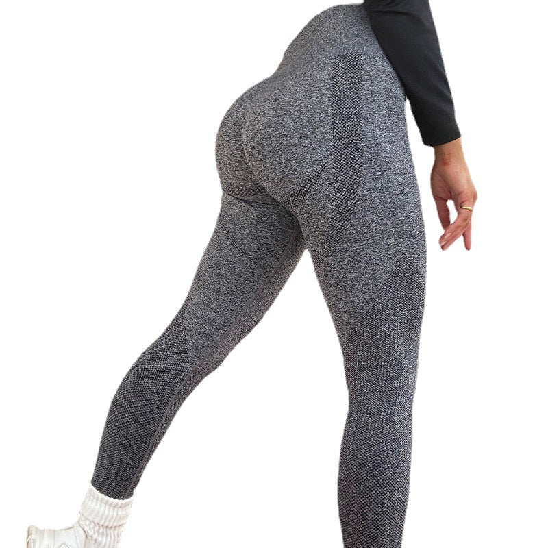 Nahtlose Pilates-Fitnesshose mit Überkreuz-Bund, hoher Taille und Push-up-Effekt – schnelltrocknende Yoga-Leggings für Damen