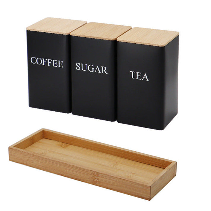 Kombinations-Set für Tee, Kaffee und Zucker – Weißblechdosen zur Aufbewahrung von Tee, Kaffee, Süßigkeiten, Teebeuteln oder Kapseln