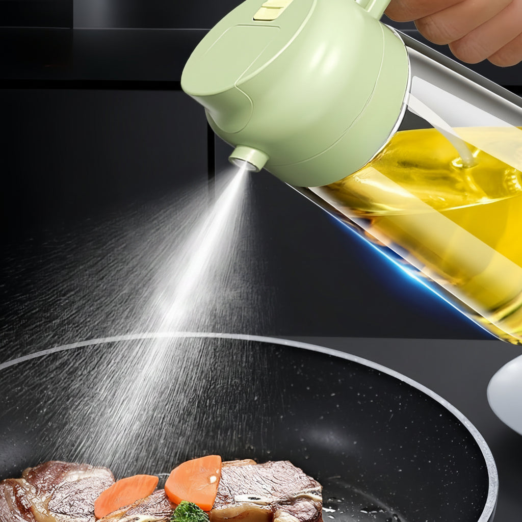 Glasölsprühflasche 470ml – 2-in-1 Sprühen & Gießen für Küche & Airfryer