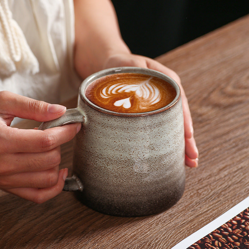 Kreative Retro-Tasse aus Keramik – schlichte Tasse für Frühstück, Milch, Haferbrei, Wasser oder Tee