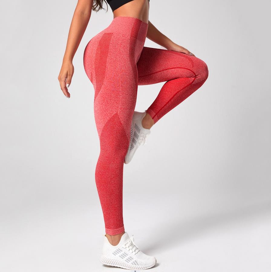 Nahtlose Pilates-Fitnesshose mit Überkreuz-Bund, hoher Taille und Push-up-Effekt – schnelltrocknende Yoga-Leggings für Damen