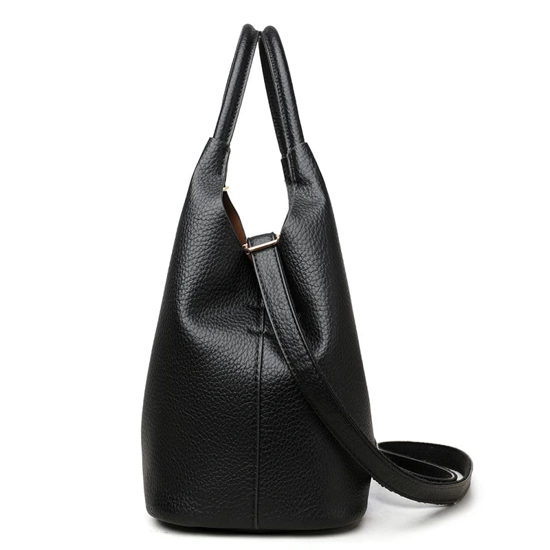 Trendige Damen-Handtasche aus weichem Kunstleder – Einfarbig, Große Kapazität, Schultertasche & Retro für Alltag und Shopping