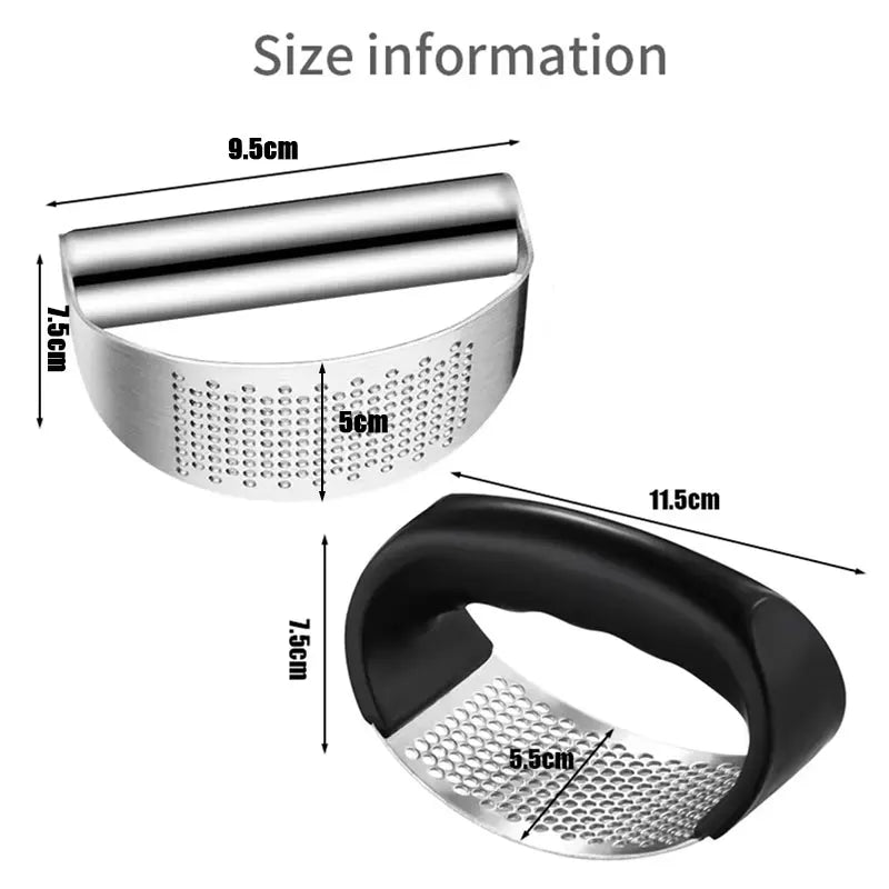 Profi-Knoblauchpresse aus Edelstahl – Manueller Knoblauch- & Ingwerzerkleinerer mit ergonomischem Griff