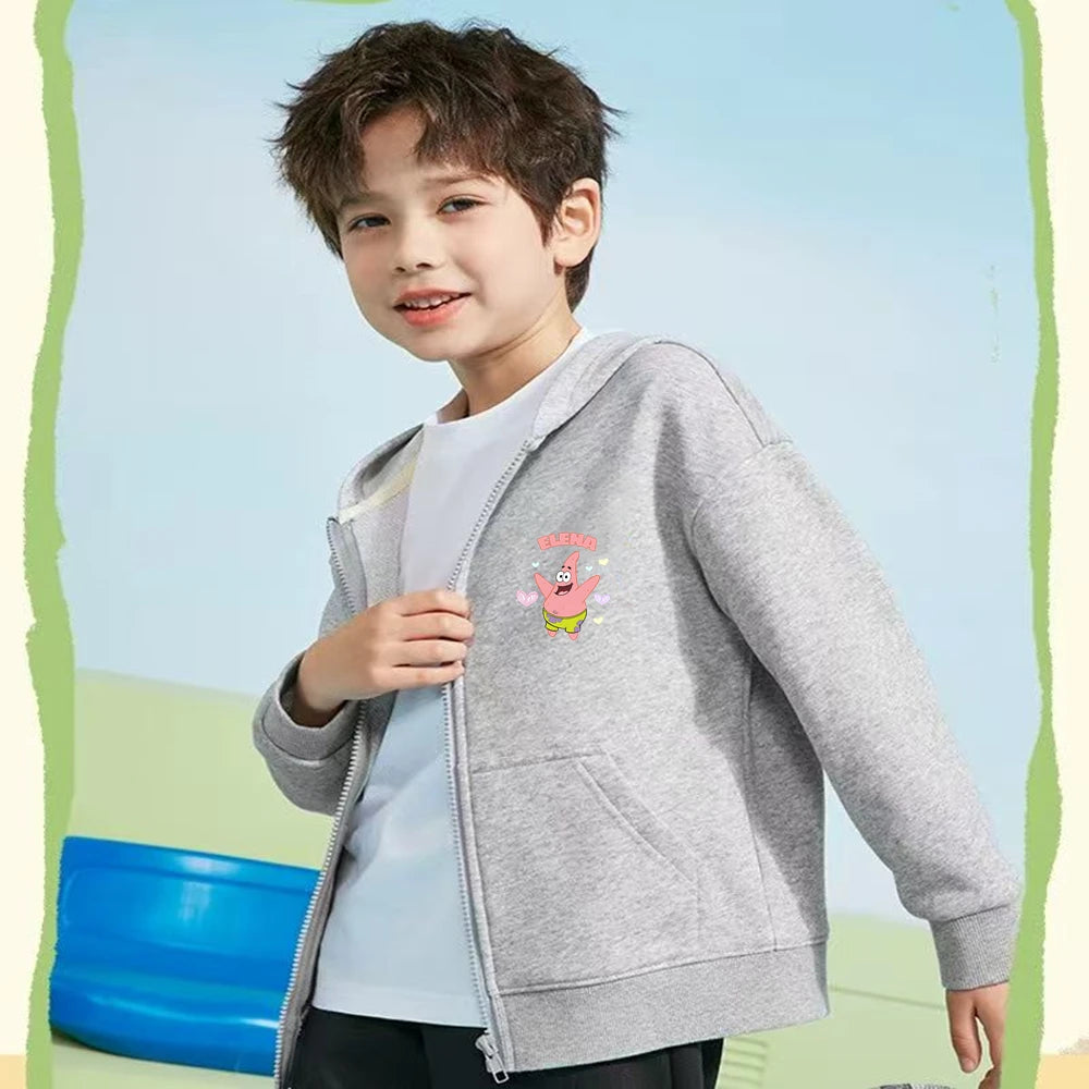 SpongeBob Schwammkopf Hoodie-Jacke für Kinder – Geschenkidee mit Reißverschluss – Mode für Mädchen und Jungen (3–12 Jahre) – Schwarz/Rosa