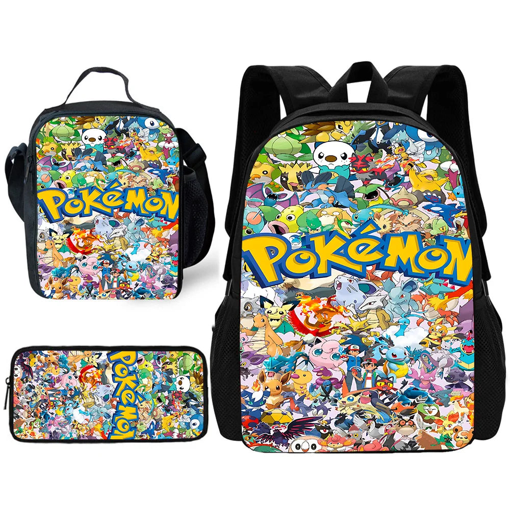 Niedlicher Potdemiel-Cartoon-Schulrucksack (Ball-Motiv) für Kinder – inklusive Lunchtasche und Federmäppchen – für Jungen und Mädchen – das perfekte Geschenk