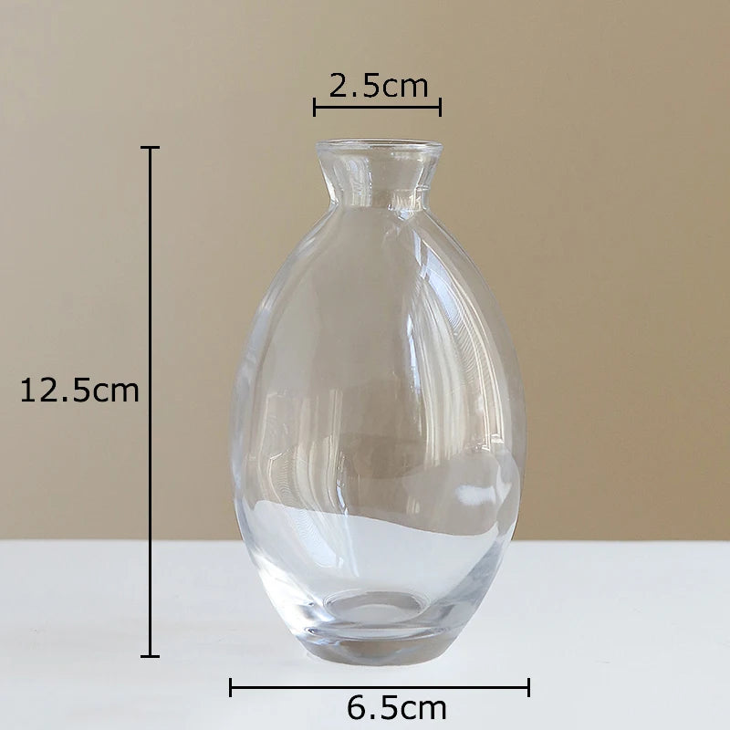 Minimalistische Glasvase – Transparente Tischdeko für Blumen & Pflanzen