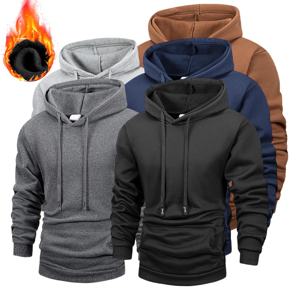 Herren Fleece Pullover Hoodie Unisex Herbst Winter Kapuzenpullover Oberbekleidung Mode Casual Hoodie für Männer Kleidung Mantel