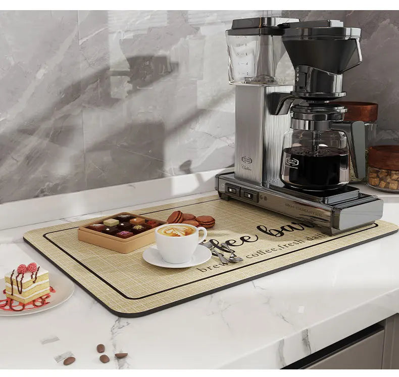 Unterlage für Kaffeeautomaten – schmutzabweisend, pflegeleicht, wasserabweisend, aus Leder – saugfähige Matte