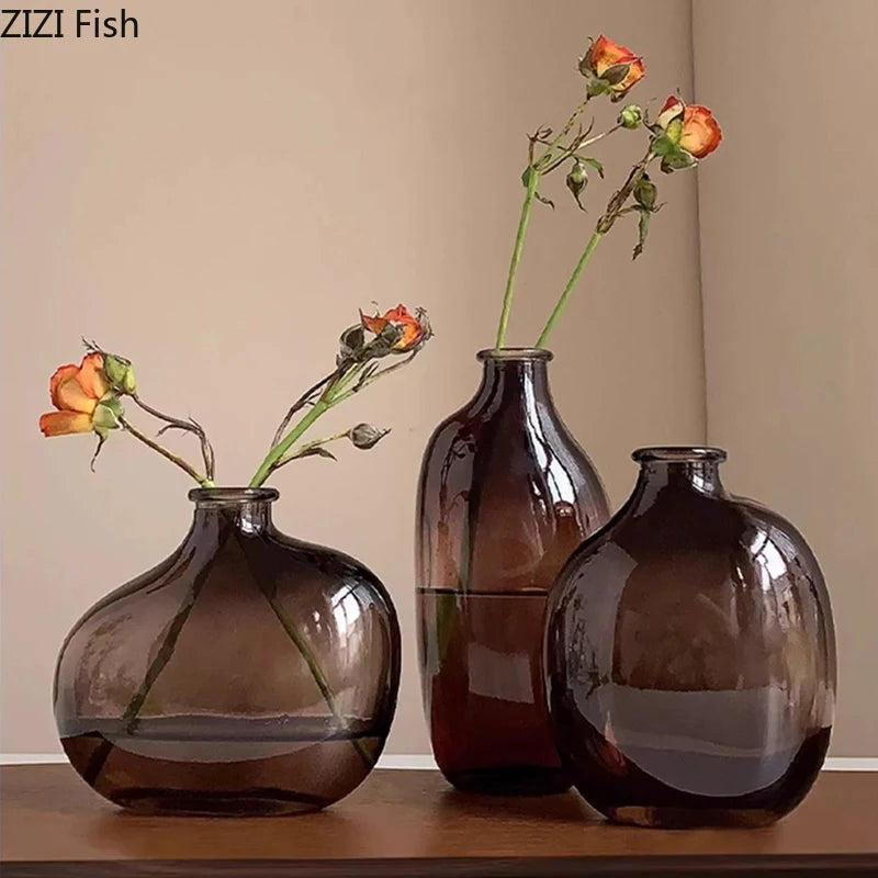 Minimalistische Glasvase – Transparente Tischdeko für Blumen & Pflanzen