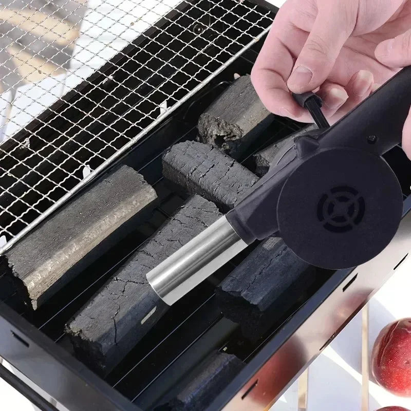 BBQ-Ventilator, Luftgebläse, Schnellanzünder, tragbar, manuell, Handkurbel, für Outdoor-Picknick, Camping, Grillen, Holzkohlegrills, Herd