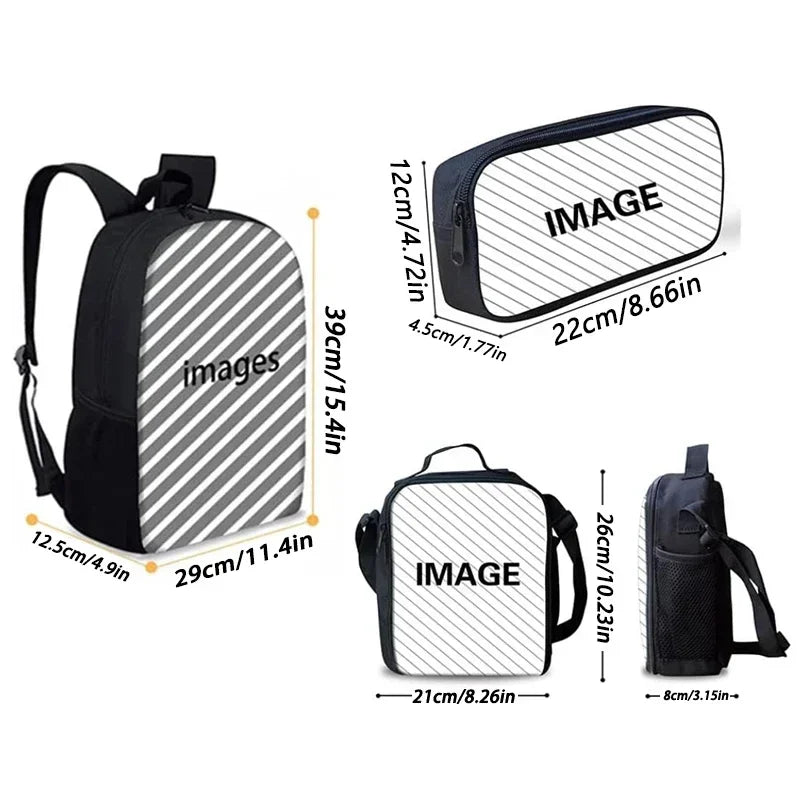 Niedlicher Potdemiel-Cartoon-Schulrucksack (Ball-Motiv) für Kinder – inklusive Lunchtasche und Federmäppchen – für Jungen und Mädchen – das perfekte Geschenk