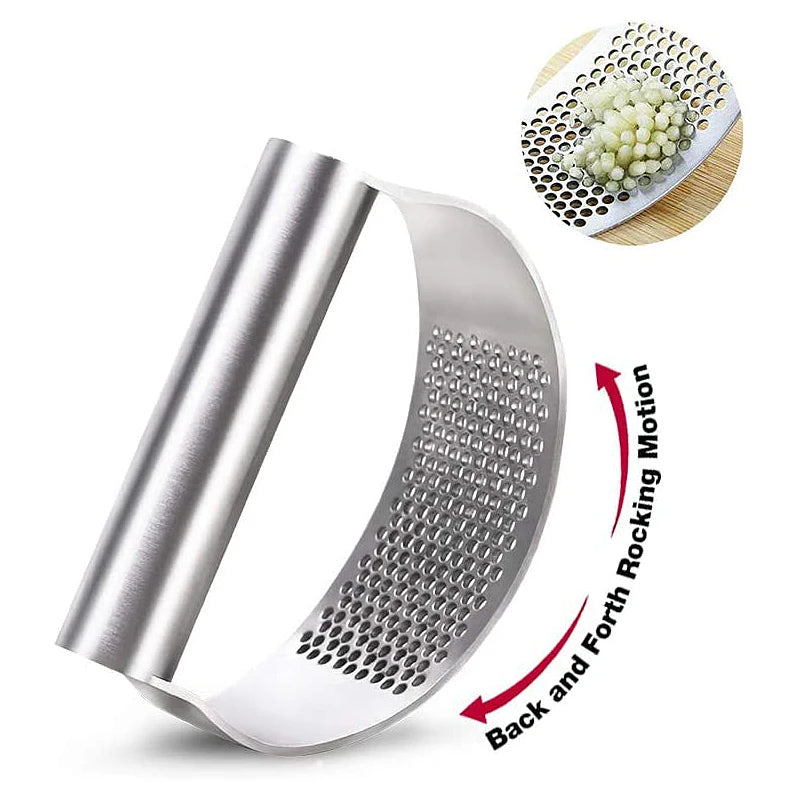 Profi-Knoblauchpresse aus Edelstahl – Manueller Knoblauch- & Ingwerzerkleinerer mit ergonomischem Griff