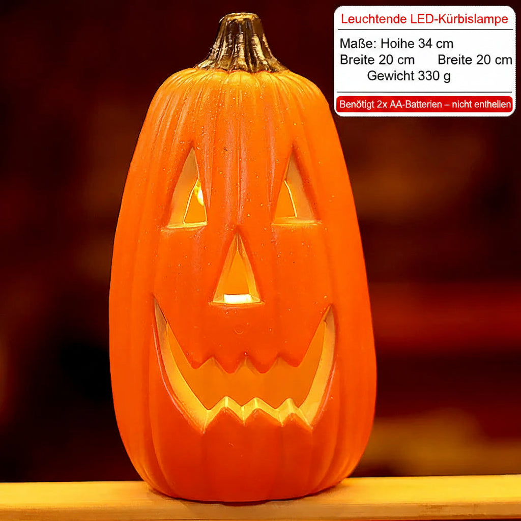 Halloween Kürbis Laterne – Leuchtende Deko für Innen & Außen, batteriebetrieben