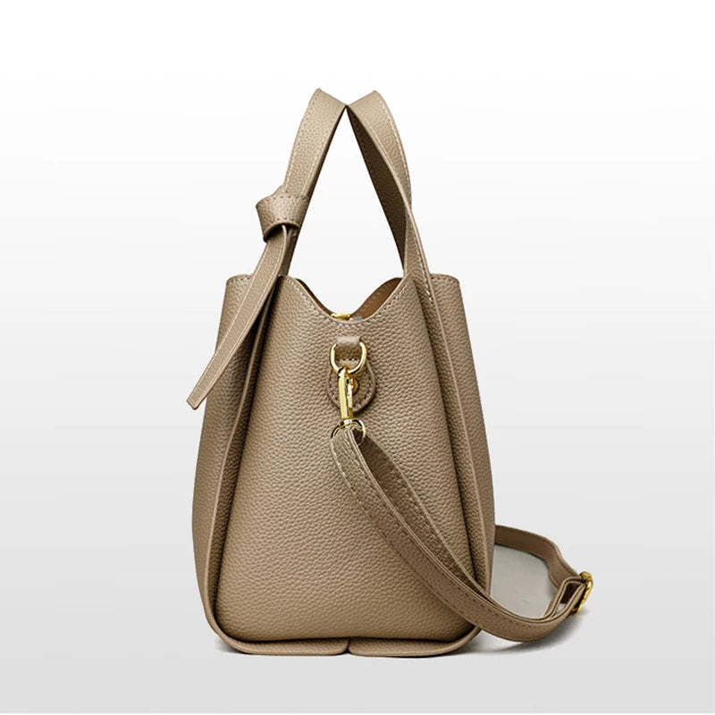 Retro Damen-Schultertasche mit Struktur-Optik – Große Kapazität, Umhängetasche & Beuteltasche