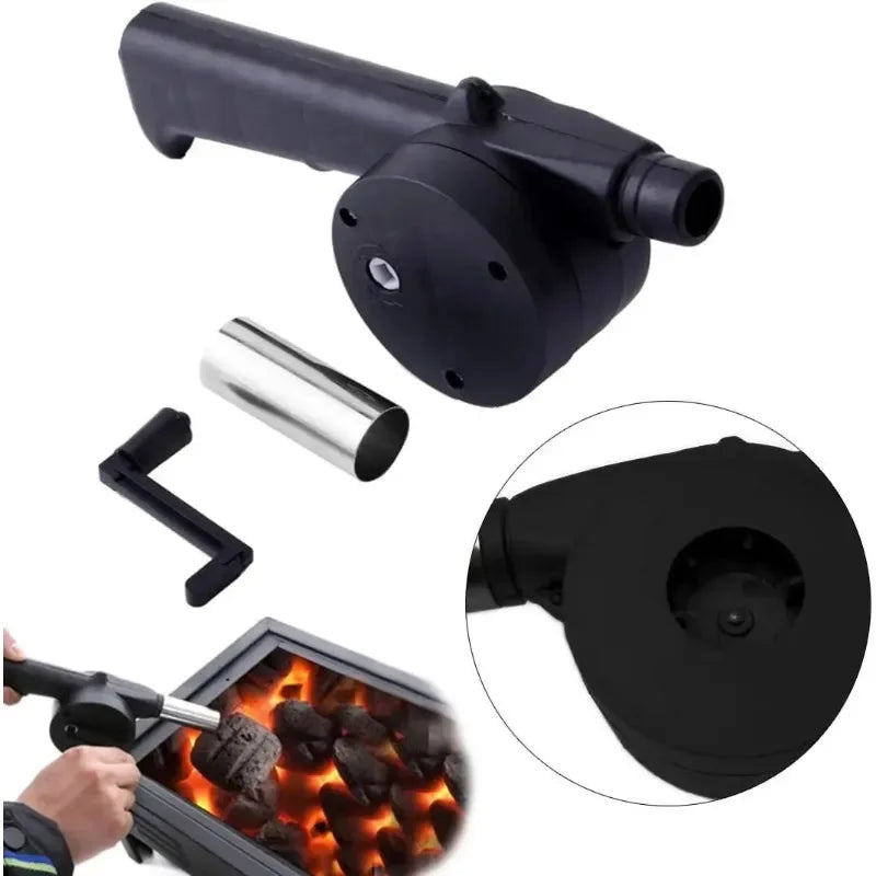 BBQ-Ventilator, Luftgebläse, Schnellanzünder, tragbar, manuell, Handkurbel, für Outdoor-Picknick, Camping, Grillen, Holzkohlegrills, Herd