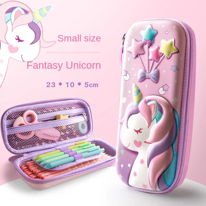 Süßes 3D-EVA-Federmäppchen im Einhorn-Design – Cartoon-Etui für Schreibwaren, Buntstifte und Stifte; ideal als Geschenk für Schülerinnen und für die Schulausstattung