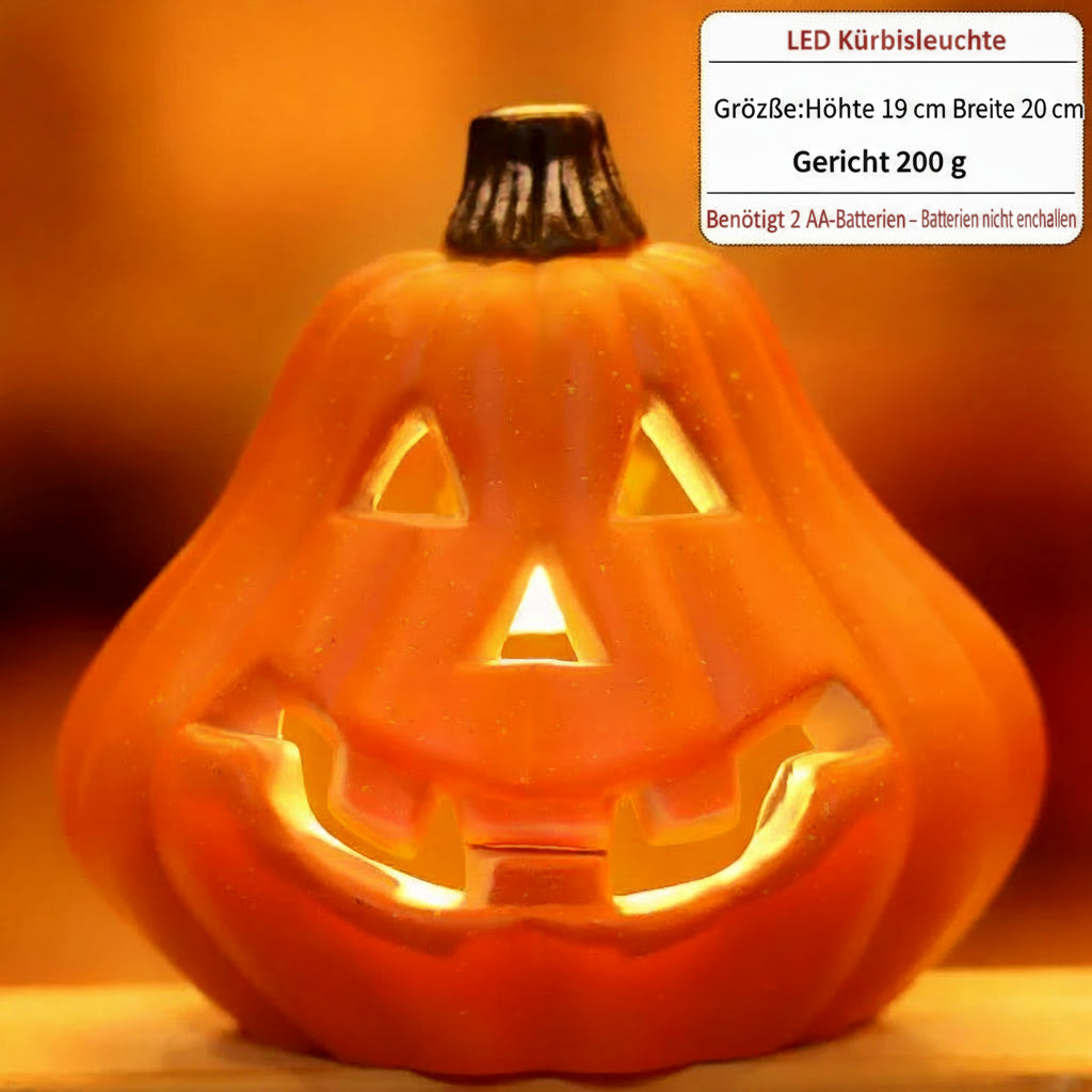 Halloween Kürbis Laterne – Leuchtende Deko für Innen & Außen, batteriebetrieben