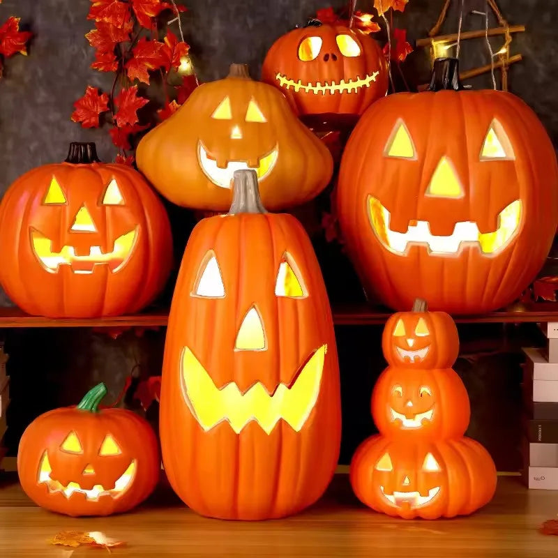 Halloween Kürbis Laterne – Leuchtende Deko für Innen & Außen, batteriebetrieben