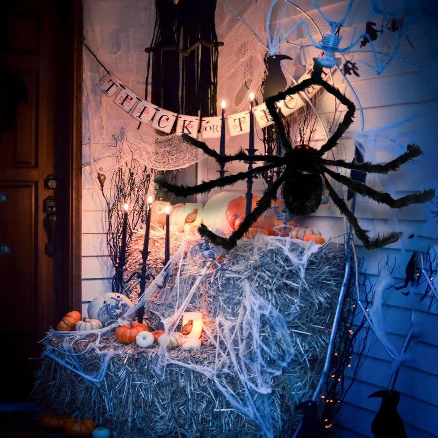 Riesige Halloween Spinne – Deko für Innen & Außen, Garten, Veranda & Party