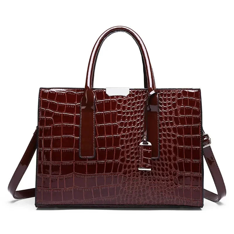 Luxuriöse Vintage Damen-Handtasche mit Krokodilmuster – Große Kapazität, Leder-Schultertasche für Business & Alltag