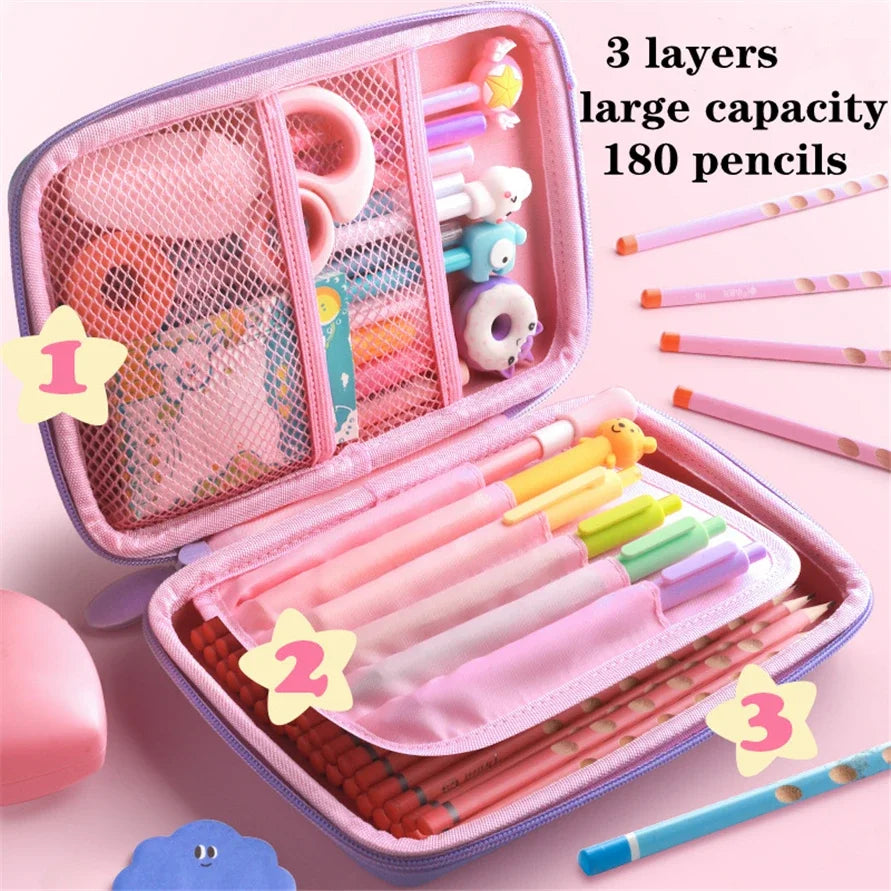 Süßes 3D-EVA-Federmäppchen im Einhorn-Design – Cartoon-Etui für Schreibwaren, Buntstifte und Stifte; ideal als Geschenk für Schülerinnen und für die Schulausstattung