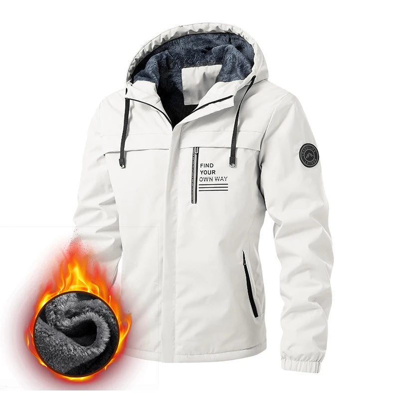 Warme, wattierte Herren-Winterjacke – Modischer Parka mit Kapuze, Fleecefutter und Thermofunktion – Winddichte Outdoor-Jacke für Ski, Schnee und Berge
