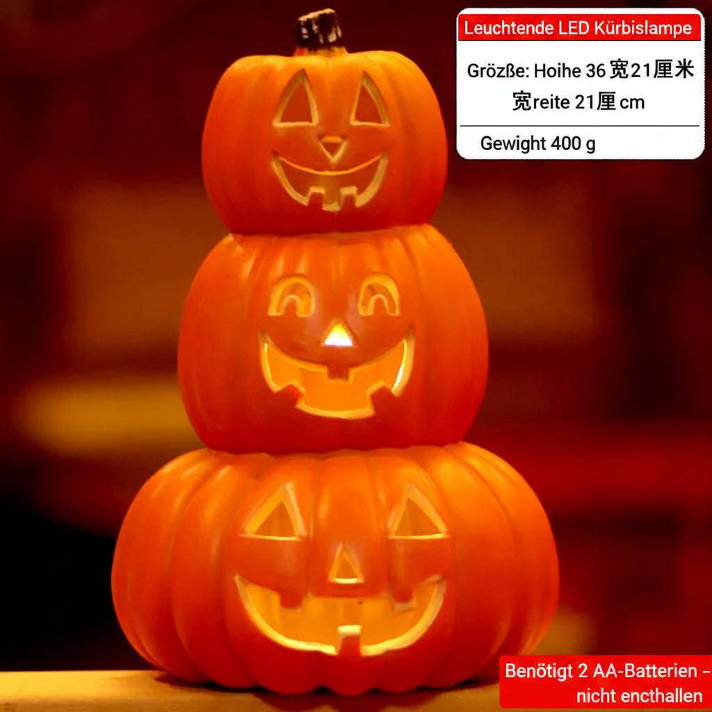Halloween Kürbis Laterne – Leuchtende Deko für Innen & Außen, batteriebetrieben