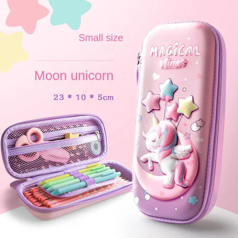 Süßes 3D-EVA-Federmäppchen im Einhorn-Design – Cartoon-Etui für Schreibwaren, Buntstifte und Stifte; ideal als Geschenk für Schülerinnen und für die Schulausstattung