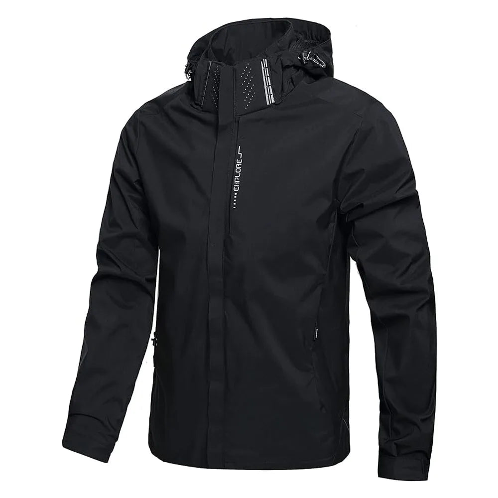 Wasserdichte Regenjacke für Herren – Leichte Outdoor-Regenjacke mit Kapuze, winddicht, ideal zum Wandern und Klettern