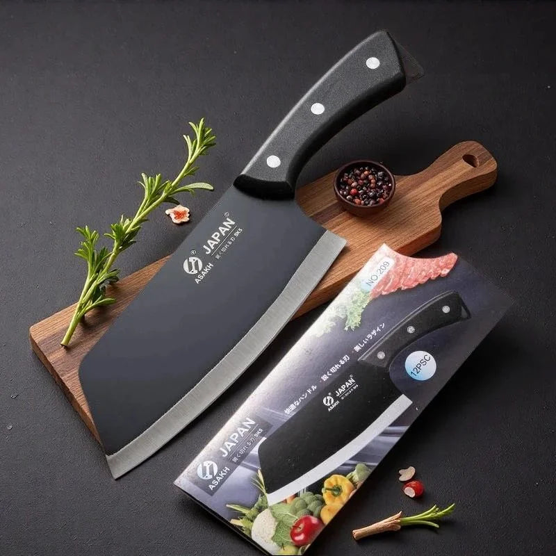 Das Küchenmesser aus Edelstahl ist ein leichtes und scharfes Werkzeug, das sich zum Schneiden von Gemüse, Fleisch und Obst in der Küche eignet.