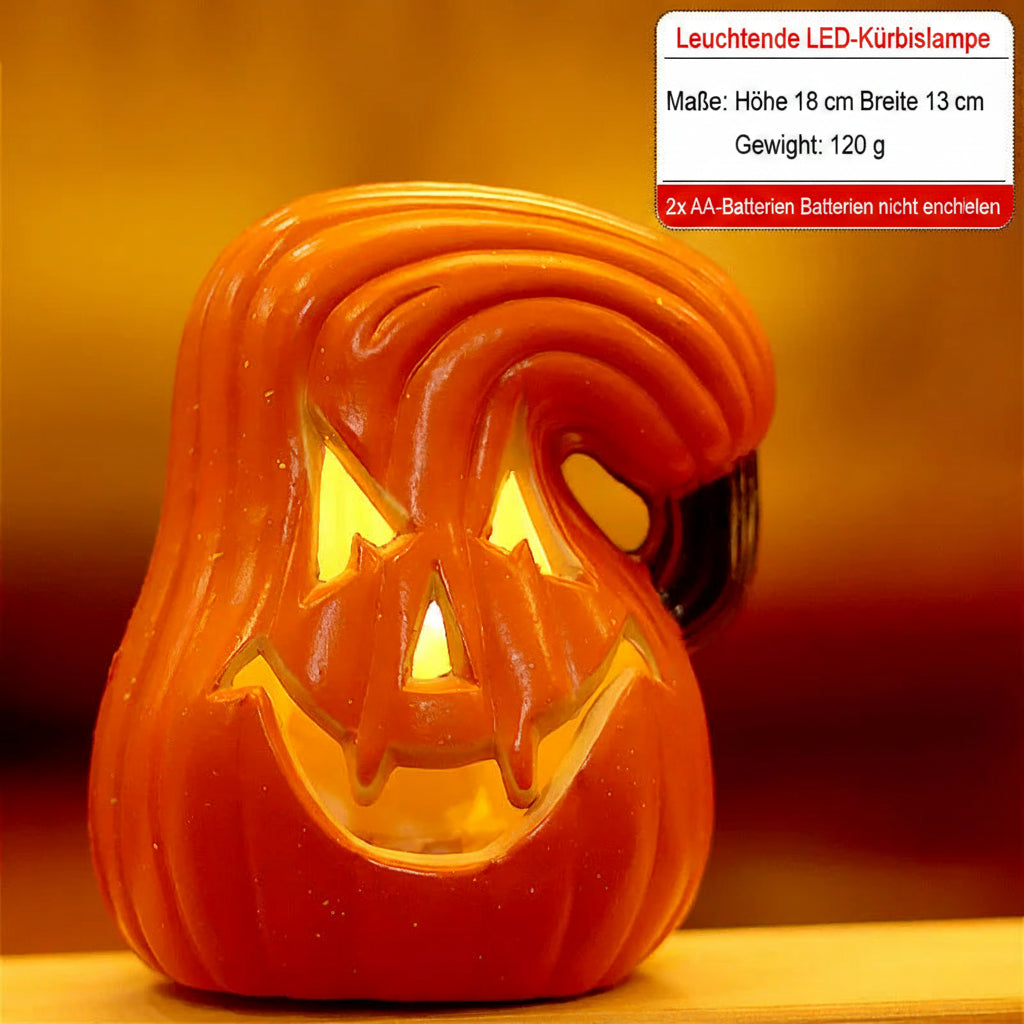 Halloween Kürbis Laterne – Leuchtende Deko für Innen & Außen, batteriebetrieben