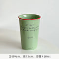 Französische Keramik Kaffeetasse 450ml Wasser Tasse Vintage Pappbecher Buchstaben Keramik Hand halten hohe Tasse Kaffeetassen Frühstücks saft Tassen