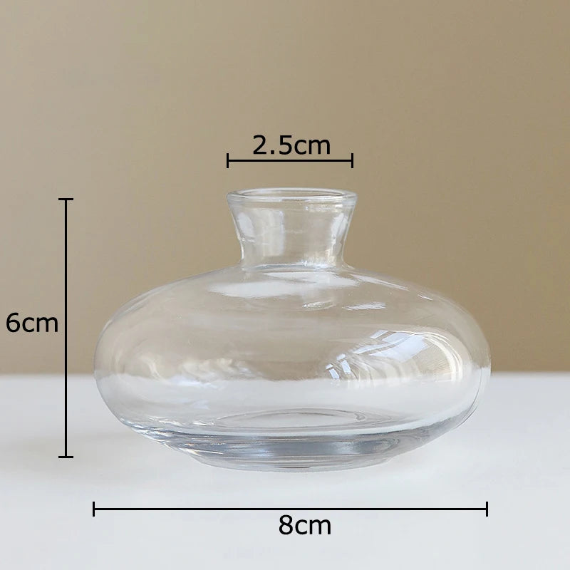Minimalistische Glasvase – Transparente Tischdeko für Blumen & Pflanzen