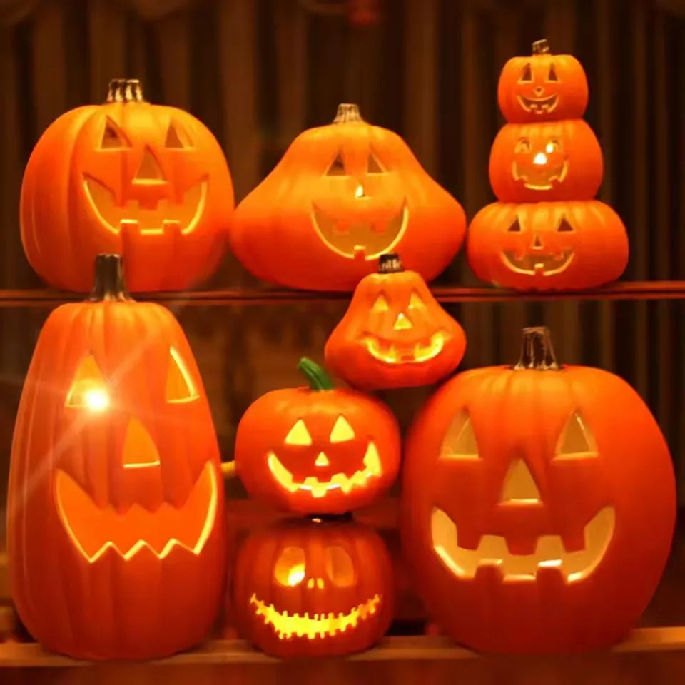 Halloween Kürbis Laterne – Leuchtende Deko für Innen & Außen, batteriebetrieben