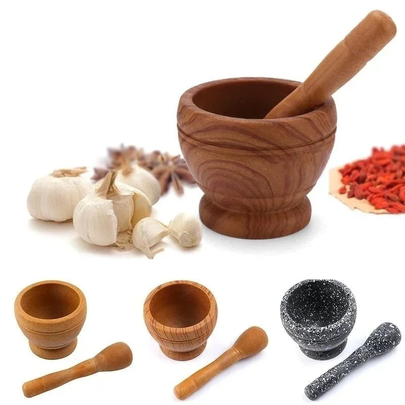 Mörser & Stößel Set aus Kunstharz – Knoblauch, Kräuter & Gewürze mahlen