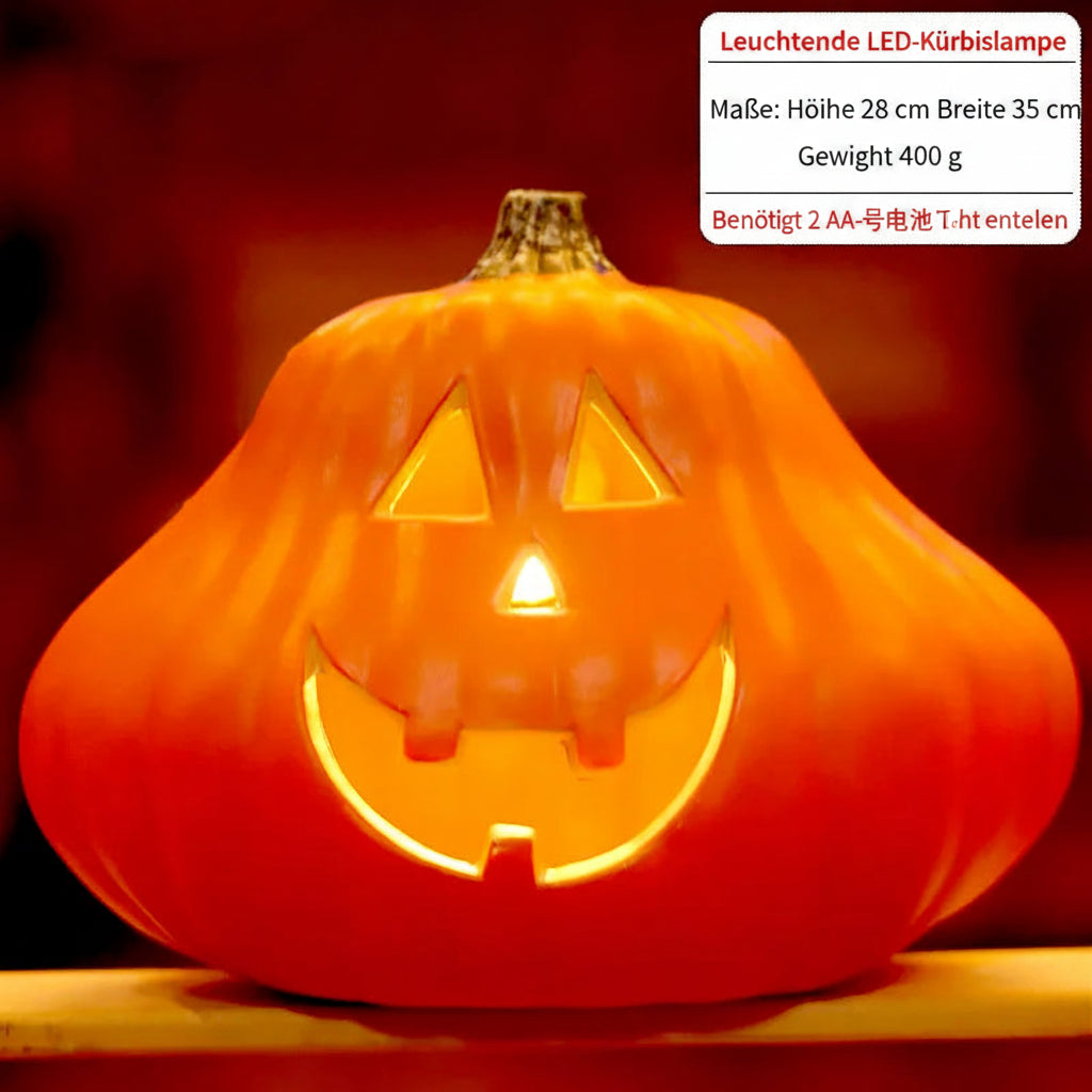 Halloween Kürbis Laterne – Leuchtende Deko für Innen & Außen, batteriebetrieben