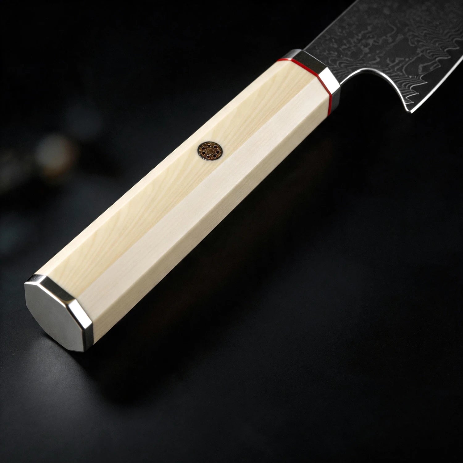 XITUO 1–3-teiliges Küchenmesser-Set (Kiritsuke & Schälmesser), scharfe Kochmesser aus Damaststahl mit achteckigem Griff in Elfenbein-Optik