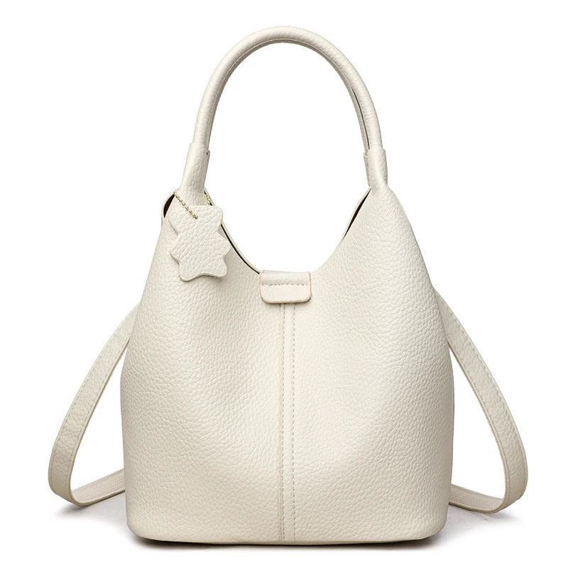 Trendige Damen-Handtasche aus weichem Kunstleder – Einfarbig, Große Kapazität, Schultertasche & Retro für Alltag und Shopping