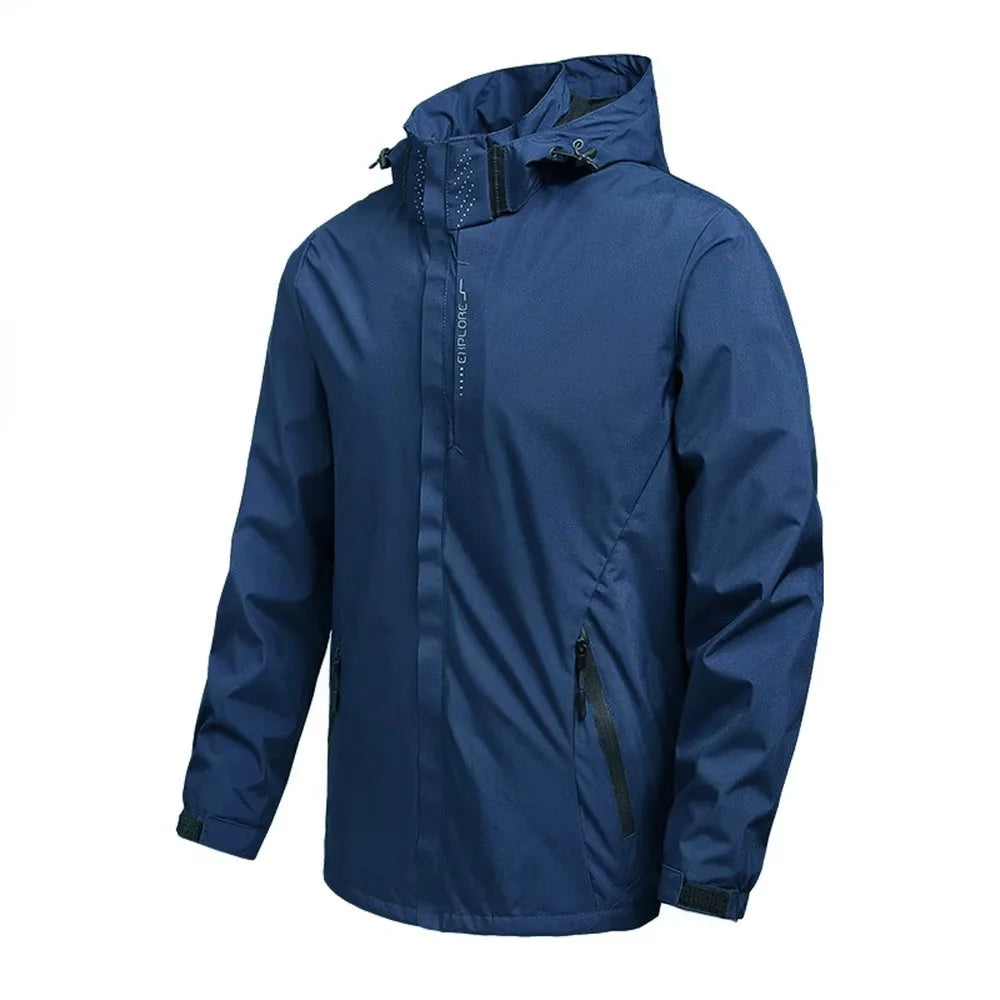 Wasserdichte Regenjacke für Herren – Leichte Outdoor-Regenjacke mit Kapuze, winddicht, ideal zum Wandern und Klettern