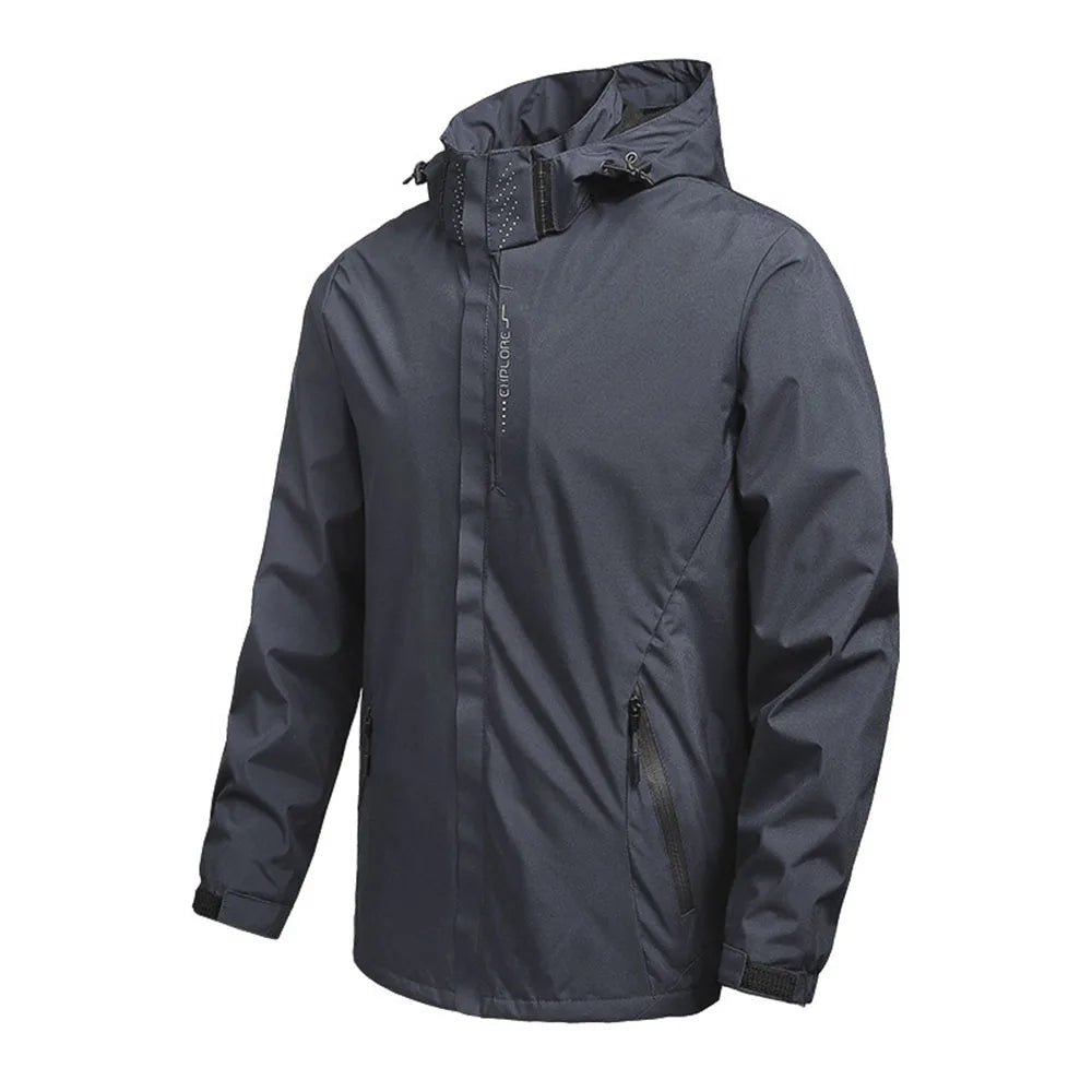 Wasserdichte Regenjacke für Herren – Leichte Outdoor-Regenjacke mit Kapuze, winddicht, ideal zum Wandern und Klettern