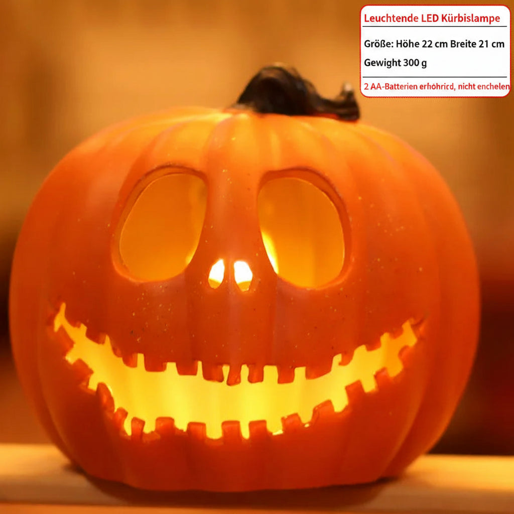 Halloween Kürbis Laterne – Leuchtende Deko für Innen & Außen, batteriebetrieben