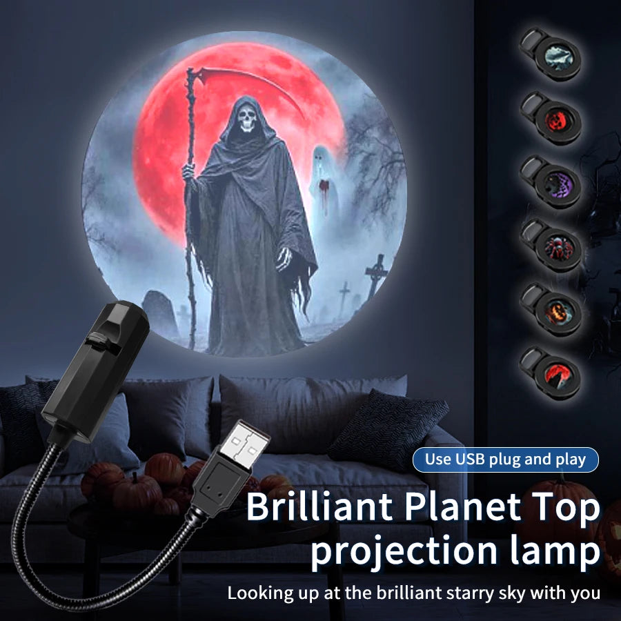 LED Projektor Nachtlicht – USB, Halloween & Weihnachten, Decken- & Wandprojektion