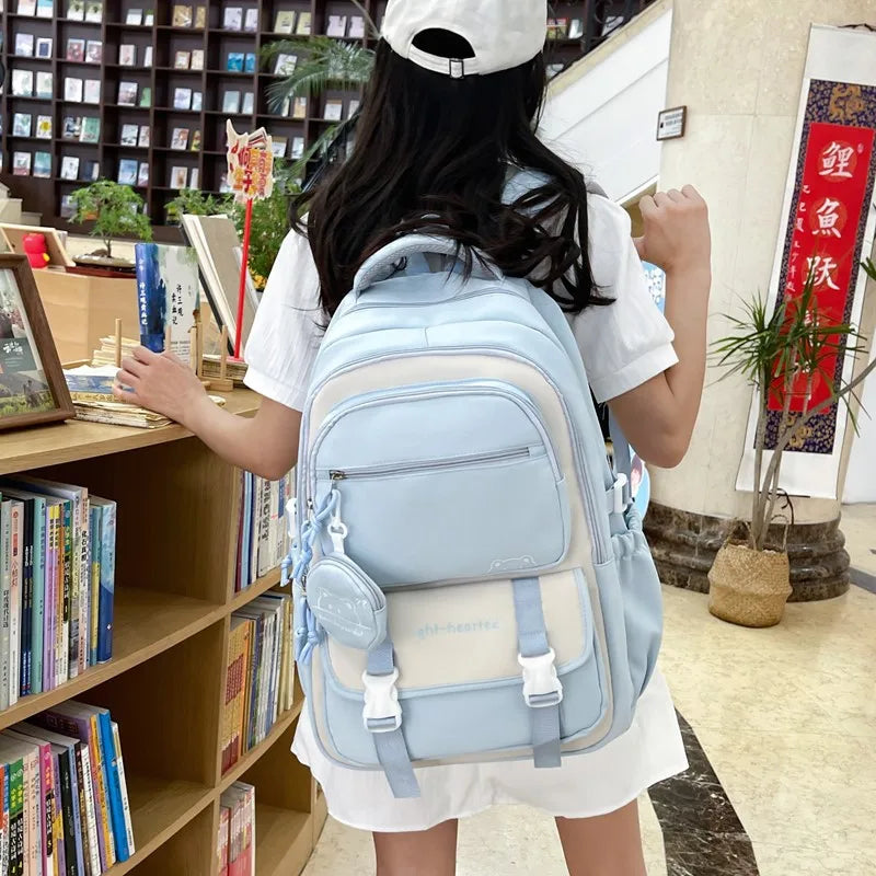 Modischer Schulrucksack für Mädchen – Laptop-Rucksack für Teenager, lässiger Reise- und Bücherrucksack, wasserdichte Schultasche für Kinder