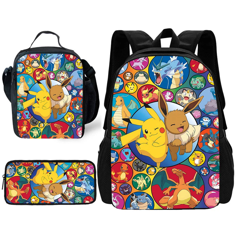Niedlicher Potdemiel-Cartoon-Schulrucksack (Ball-Motiv) für Kinder – inklusive Lunchtasche und Federmäppchen – für Jungen und Mädchen – das perfekte Geschenk