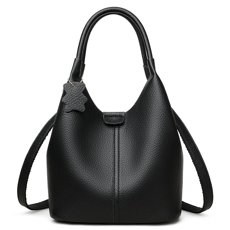 Trendige Damen-Handtasche aus weichem Kunstleder – Einfarbig, Große Kapazität, Schultertasche & Retro für Alltag und Shopping