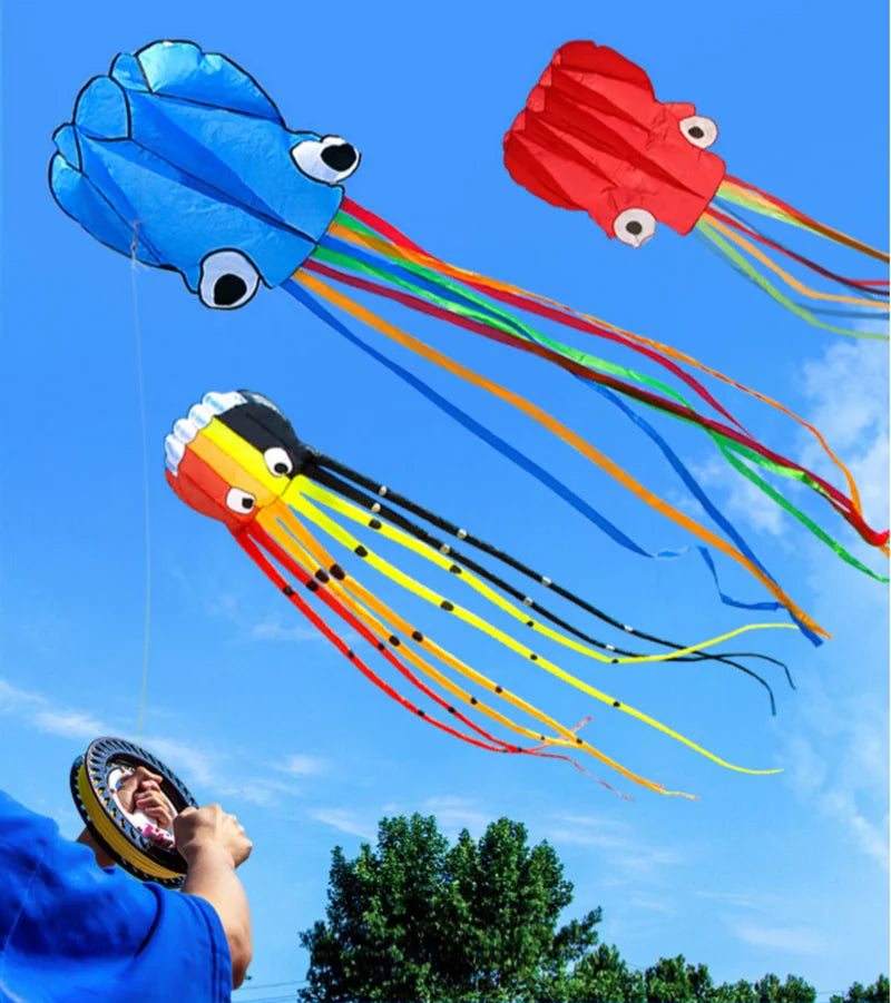 Oktopus-Drachen, Soft-Kites für Erwachsene, Profi-Winddrachen, aufblasbare Drachen, Gel-Blaster, Sporttasche aus Fallschirmstoff